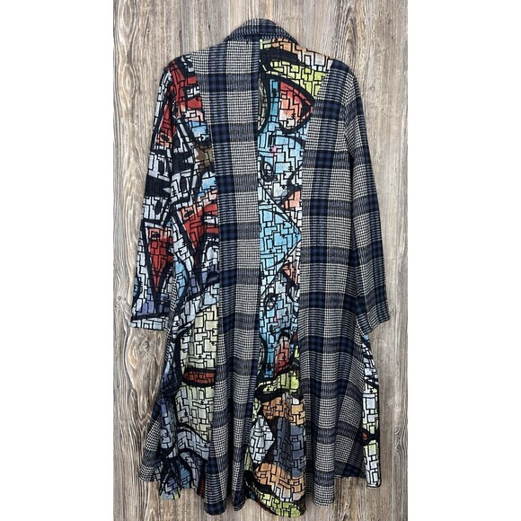 Violet Ruby Long Cardigan Sweater Jacket Eclectic Urban Art To Wear Size Large - Picture 5 of 16